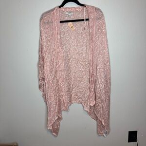 NWT LOFT WOMENS KIMONO OPEN CARDIGAN PINK LIGHTWEIGHT FLORAL PRINT